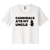 Cannibals Ate My Uncle Joe Biden Political Satire Trump 2024 Women's Crop Top Tee