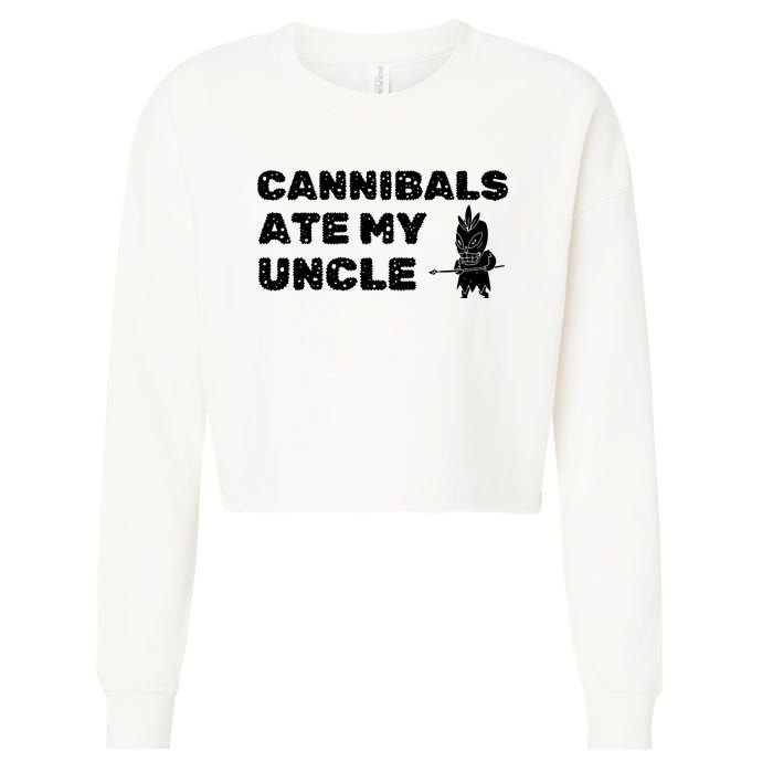 Cannibals Ate My Uncle Joe Biden Political Satire Trump 2024 Cropped Pullover Crew