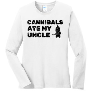 Cannibals Ate My Uncle Joe Biden Political Satire Trump 2024 Ladies Long Sleeve Shirt