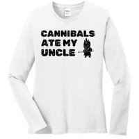 Cannibals Ate My Uncle Joe Biden Political Satire Trump 2024 Ladies Long Sleeve Shirt