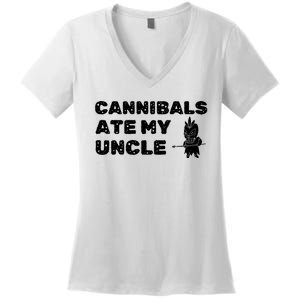 Cannibals Ate My Uncle Joe Biden Political Satire Trump 2024 Women's V-Neck T-Shirt