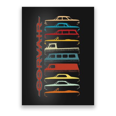 Corvair All Model Sillhouettes Poster