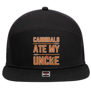 Cannibals Ate My Uncle Joe Biden Political Satire Trump 2024 7 Panel Mesh Trucker Snapback Hat