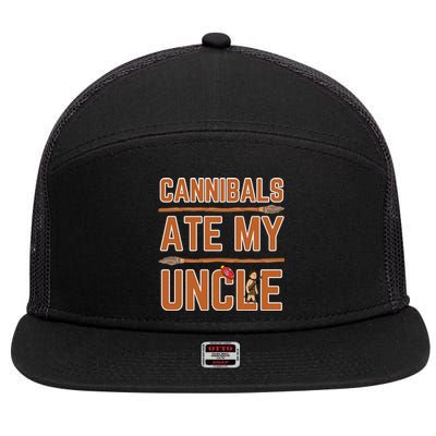 Cannibals Ate My Uncle Joe Biden Political Satire Trump 2024 7 Panel Mesh Trucker Snapback Hat