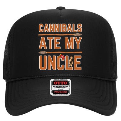 Cannibals Ate My Uncle Joe Biden Political Satire Trump 2024 High Crown Mesh Back Trucker Hat