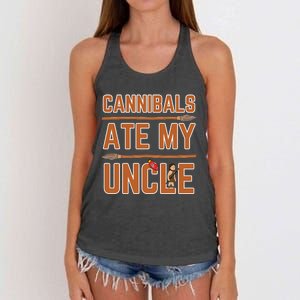 Cannibals Ate My Uncle Joe Biden Political Satire Trump 2024 Women's Knotted Racerback Tank