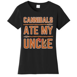 Cannibals Ate My Uncle Joe Biden Political Satire Trump 2024 Women's T-Shirt