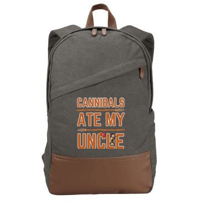 Cannibals Ate My Uncle Joe Biden Political Satire Trump 2024 Cotton Canvas Backpack