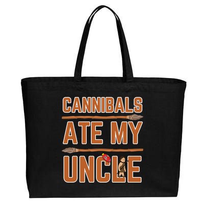 Cannibals Ate My Uncle Joe Biden Political Satire Trump 2024 Cotton Canvas Jumbo Tote