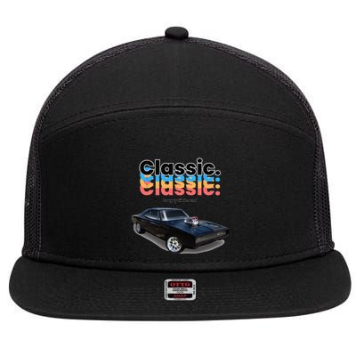Classic American Muscle Car 7 Panel Mesh Trucker Snapback Hat