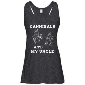 Cannibals Ate My Uncle Trendy Funny Current Quote Graphic Ladies Essential Flowy Tank