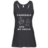 Cannibals Ate My Uncle Trendy Funny Current Quote Graphic Ladies Essential Flowy Tank