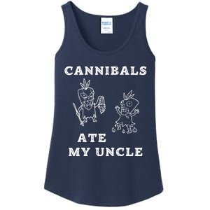 Cannibals Ate My Uncle Trendy Funny Current Quote Graphic Ladies Essential Tank