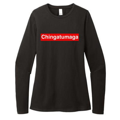 Chingatumaga Apparel Maga Anti Trump Mexican Spanish Fashion Womens CVC Long Sleeve Shirt