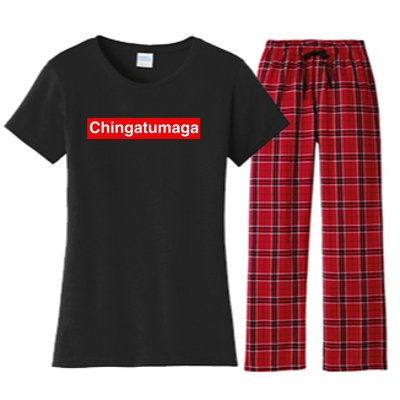 Chingatumaga Apparel Maga Anti Trump Mexican Spanish Fashion Women's Flannel Pajama Set