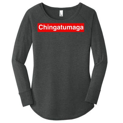 Chingatumaga Apparel Maga Anti Trump Mexican Spanish Fashion Women's Perfect Tri Tunic Long Sleeve Shirt