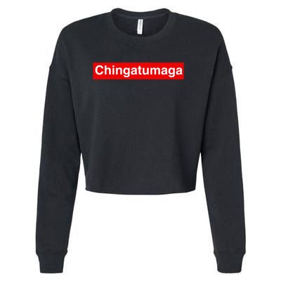 Chingatumaga Apparel Maga Anti Trump Mexican Spanish Fashion Cropped Pullover Crew