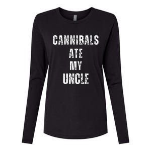 Cannibals Ate My Uncle Joe Biden Political Parody Womens Cotton Relaxed Long Sleeve T-Shirt