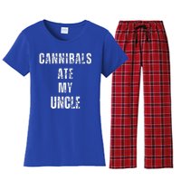 Cannibals Ate My Uncle Joe Biden Political Parody Women's Flannel Pajama Set