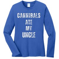 Cannibals Ate My Uncle Joe Biden Political Parody Ladies Long Sleeve Shirt