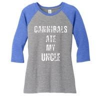 Cannibals Ate My Uncle Joe Biden Political Parody Women's Tri-Blend 3/4-Sleeve Raglan Shirt