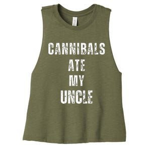 Cannibals Ate My Uncle Joe Biden Political Parody Women's Racerback Cropped Tank