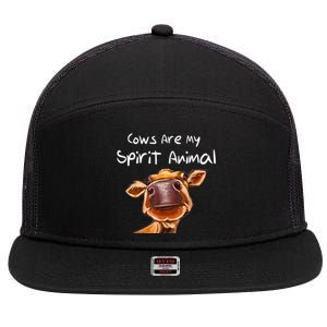 Cows Are My Spirit Animal Cute Cow Saying For Cow Lovers 7 Panel Mesh Trucker Snapback Hat