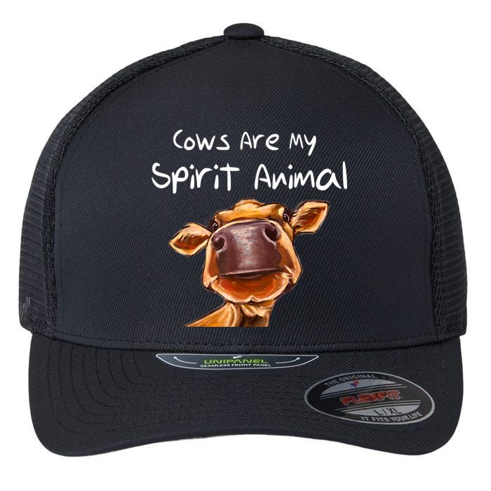 Cows Are My Spirit Animal Cute Cow Saying For Cow Lovers Flexfit Unipanel Trucker Cap