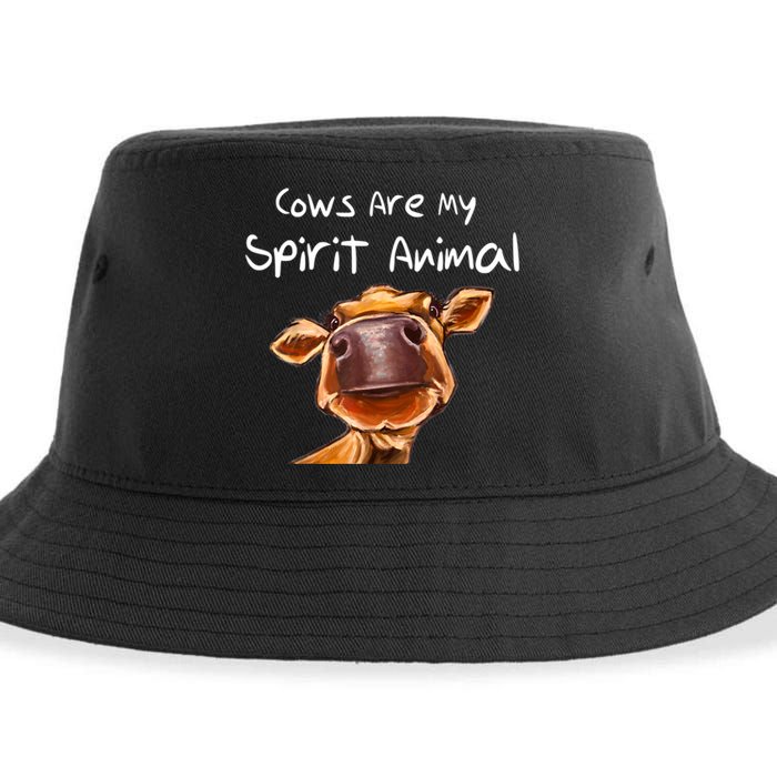 Cows Are My Spirit Animal Cute Cow Saying For Cow Lovers Sustainable Bucket Hat