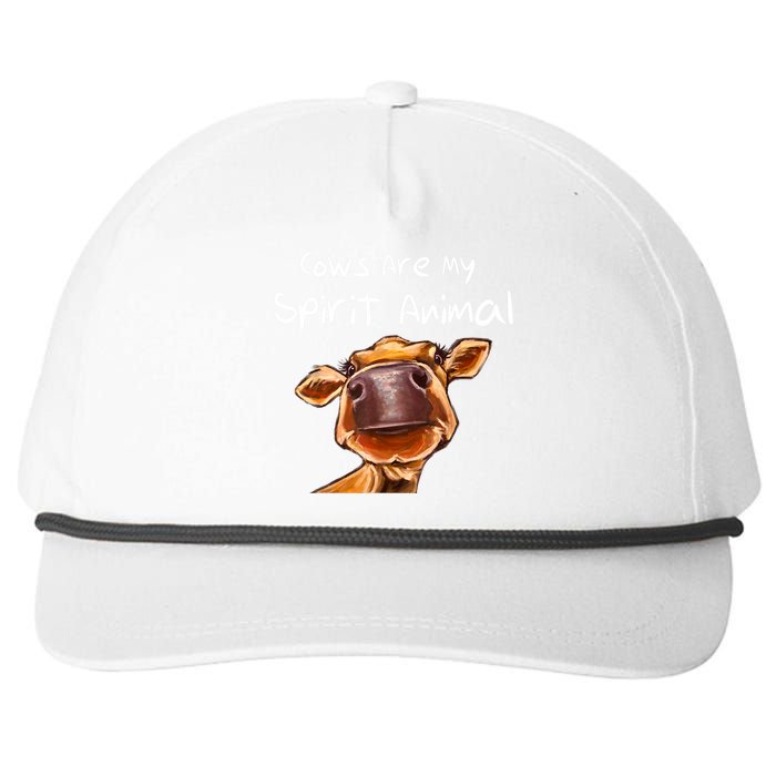 Cows Are My Spirit Animal Cute Cow Saying For Cow Lovers Snapback Five-Panel Rope Hat