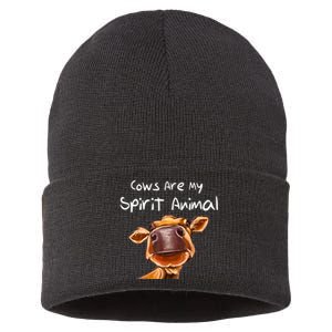 Cows Are My Spirit Animal Cute Cow Saying For Cow Lovers Sustainable Knit Beanie