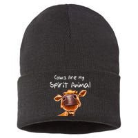 Cows Are My Spirit Animal Cute Cow Saying For Cow Lovers Sustainable Knit Beanie