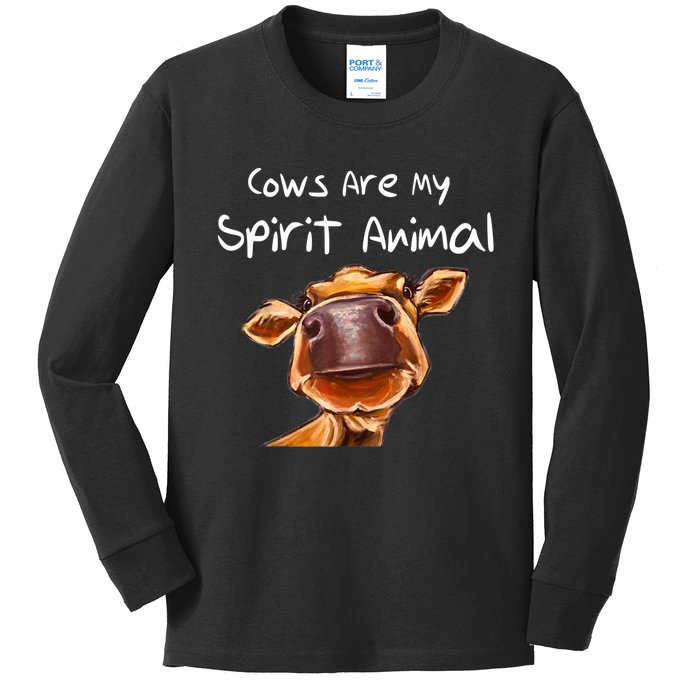 Cows Are My Spirit Animal Cute Cow Saying For Cow Lovers Kids Long Sleeve Shirt