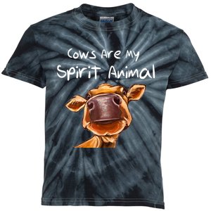 Cows Are My Spirit Animal Cute Cow Saying For Cow Lovers Kids Tie-Dye T-Shirt