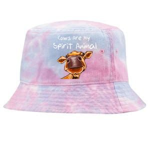 Cows Are My Spirit Animal Cute Cow Saying For Cow Lovers Tie-Dyed Bucket Hat