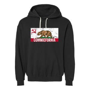 Commiefornia Anti Marxist Communist California Flag Garment-Dyed Fleece Hoodie