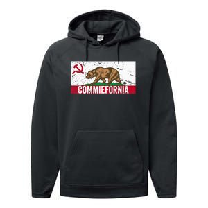 Commiefornia Anti Marxist Communist California Flag Performance Fleece Hoodie