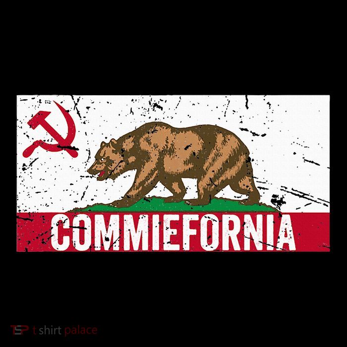 Commiefornia Anti Marxist Communist California Flag Tall T-Shirt