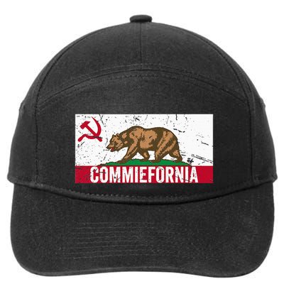 Commiefornia Anti Marxist Communist California Flag 7-Panel Snapback Hat