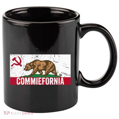 Commiefornia Anti Marxist Communist California Flag 11oz C Handle Ceramic Mug