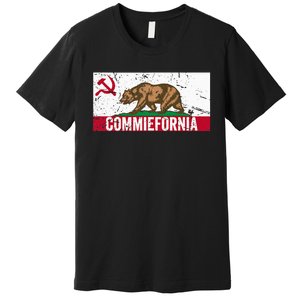 Commiefornia Anti Marxist Communist California Flag Premium T-Shirt