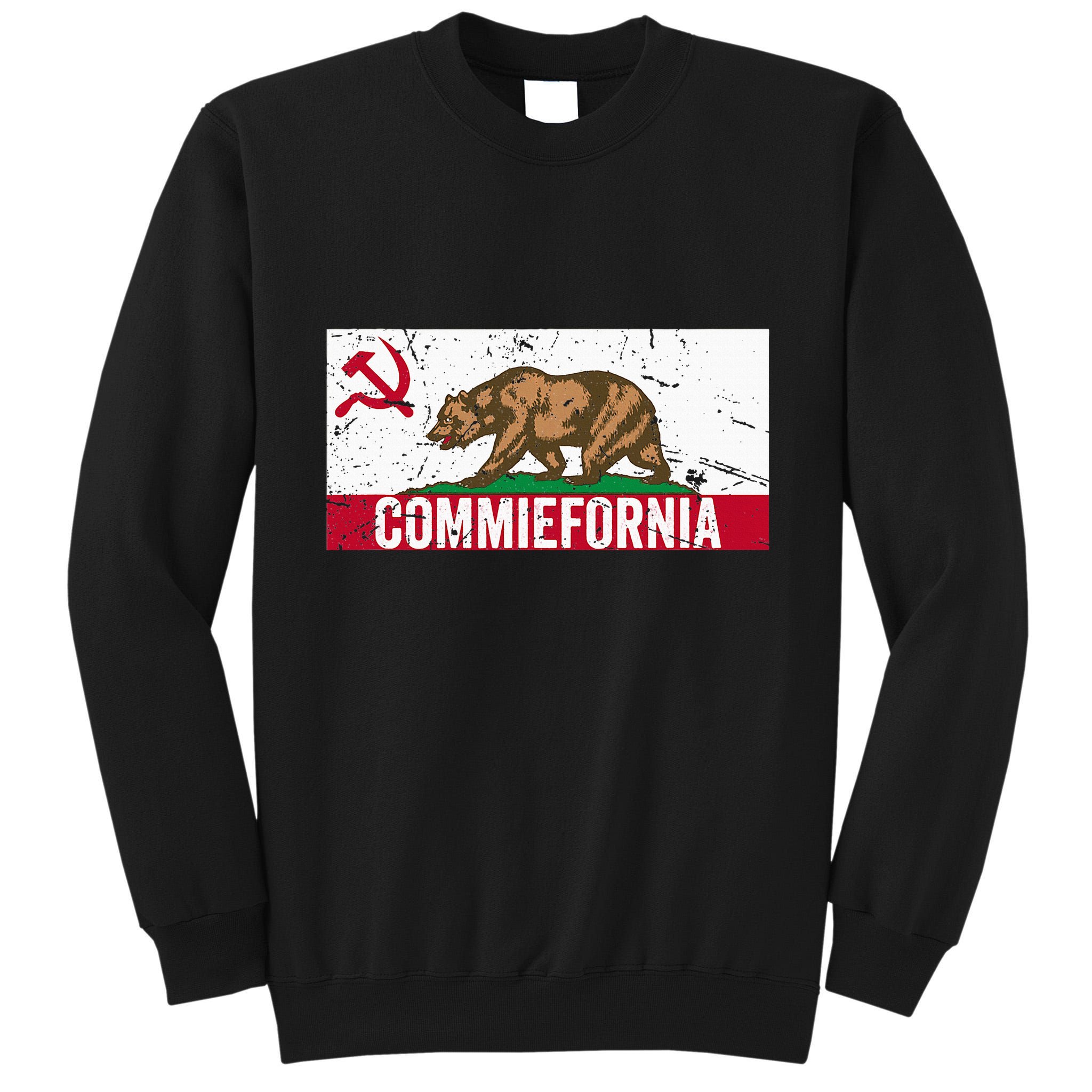 Commiefornia Anti Marxist Communist California Flag Tall Sweatshirt