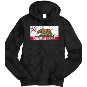 Commiefornia Anti Marxist Communist California Flag Tie Dye Hoodie