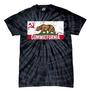 Commiefornia Anti Marxist Communist California Flag Tie-Dye T-Shirt