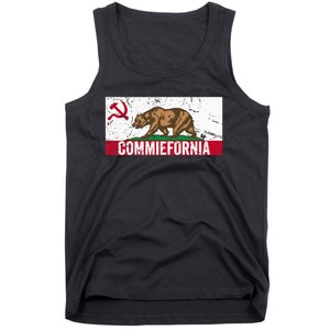 Commiefornia Anti Marxist Communist California Flag Tank Top