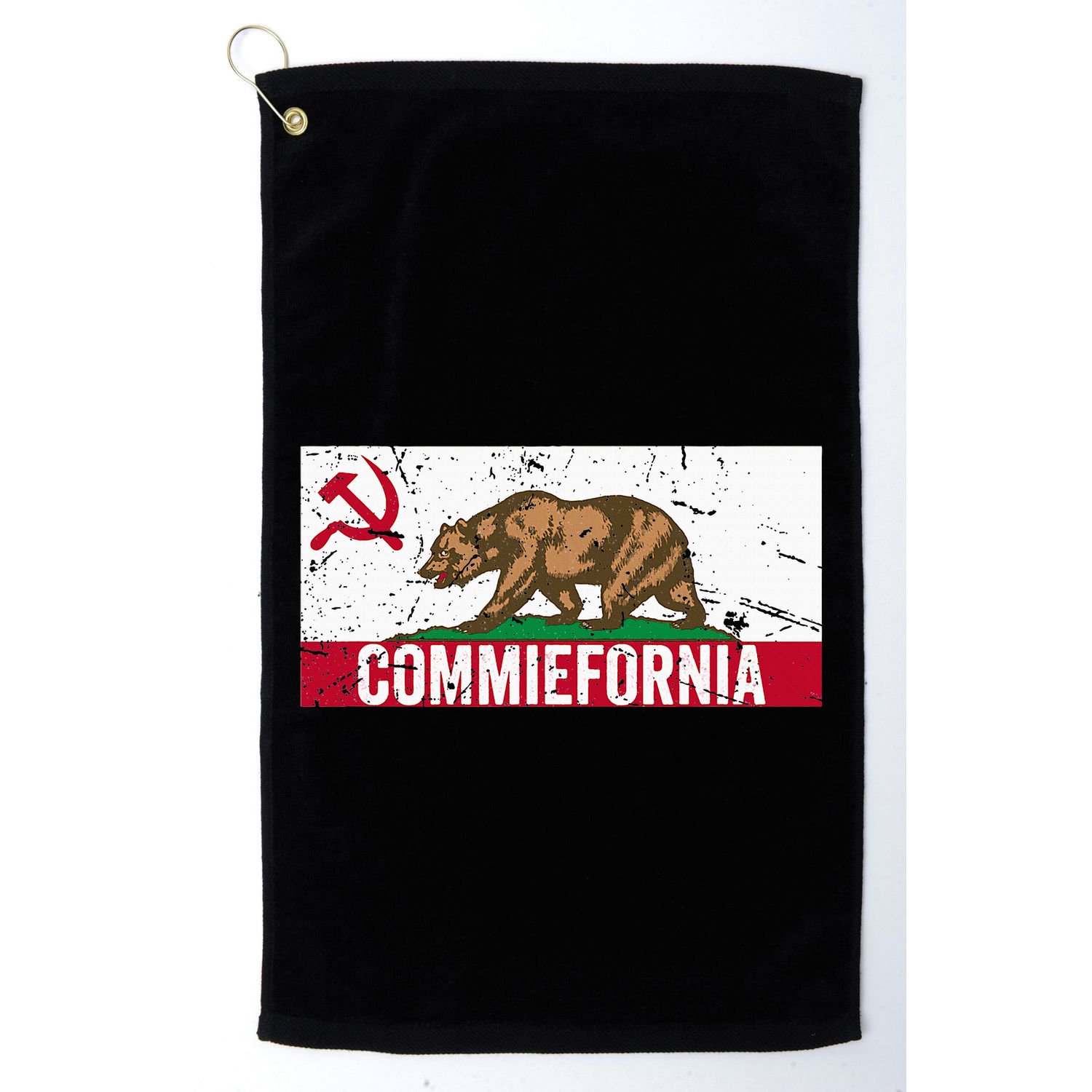 Commiefornia Anti Marxist Communist California Flag Golf Towel