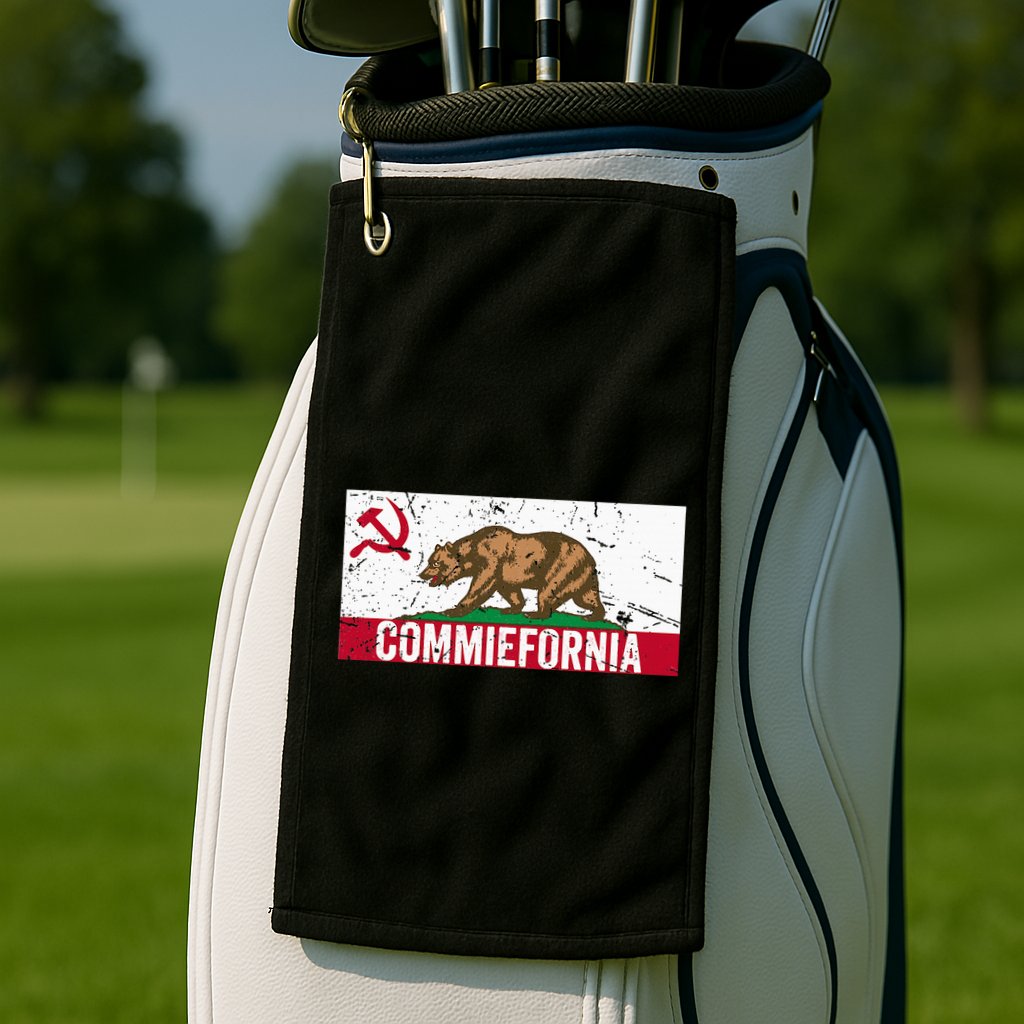 Commiefornia Anti Marxist Communist California Flag Golf Towel