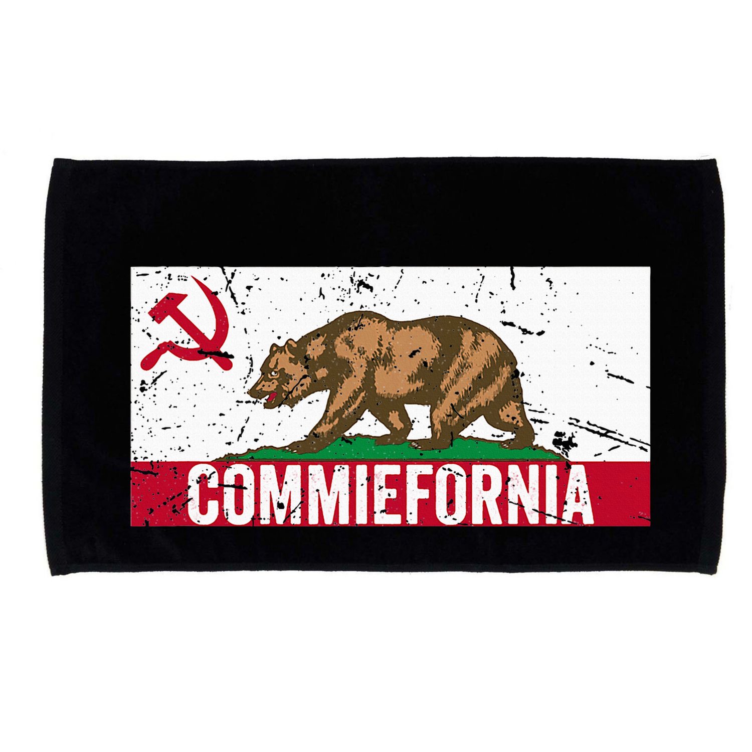 Commiefornia Anti Marxist Communist California Flag Microfiber Hand Towel