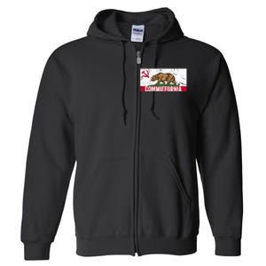 Commiefornia Anti Marxist Communist California Flag Full Zip Hoodie