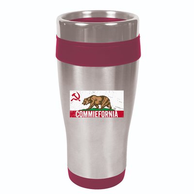 Commiefornia Anti Marxist Communist California Flag 16oz Travel Tumbler